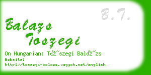 balazs toszegi business card